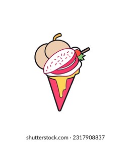 vector illustration of fruit ice cream symbol