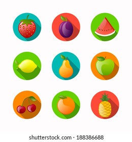 Vector Illustration of Fruit Icons
