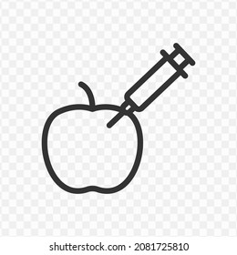 Vector illustration of fruit injection. icon in dark color and transparent background(png).