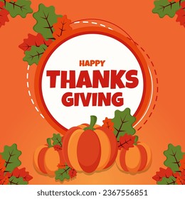 Vector Illustration of Fruit and Leaves. Thanks Giving Day background