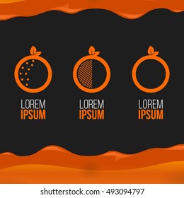 vector. illustration. fruit logo, stylized orange