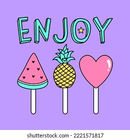 VECTOR ILLUSTRATION OF A FRUIT LOLLIPOP, SLIGAN PRINT