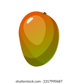 Ilustración vectorial de la fruta con mango. Alimentos saludables. Estilo de la caricatura