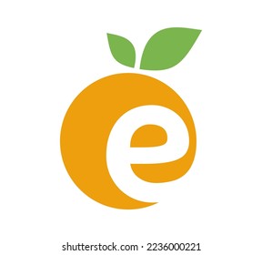 A vector Illustration of Fruit Monogram Logo Initial Letter E in isolated white background