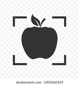 Vector illustration of fruit scans icon in dark color and transparent background(png).