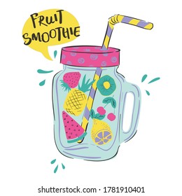 vector illustration of fruit smoothie
