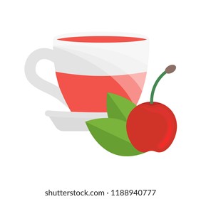 Vector Illustration of Fruit Tea. Simple flat icon on a white background.