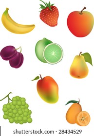 Vector Illustration of Fruits.