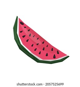 Vector illustration of fruits, berries. A juicy, fresh slice watermelon is depicted. You can use the element for banner design, in web design, etc.