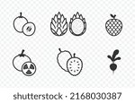 Vector illustration of fruits icon fruits  in dark color and transparent background(PNG).