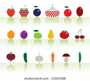 Vector illustration of a fruits and vegetables.