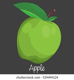 vector illustration of fruits and vegetables, vector graphic design for fruits and vegetables with a slice and text, poster using green apple