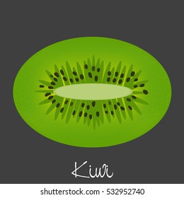 vector illustration of fruits and vegetables, vector graphic design for fruits and vegetables with a slice and text, poster using kiwi