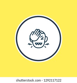 Vector illustration of frustrated icon line. Beautiful emoticon element also can be used as regretful icon element.