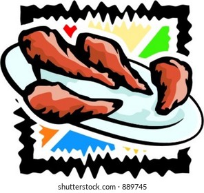 A vector illustration of fry chicken legs.
