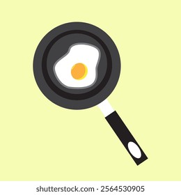 Vector illustration of frying eggs in a frying pan