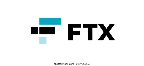 vector illustration of FTX (FTT) logo and Brand name text isolated on white background.