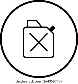 Ilustração vetorial de um símbolo de reservatório de combustível no interior de um elemento de projeto de círculo