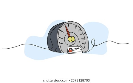 Vector illustration of fuel gauge indicator. Modern flat in continuous line style.
