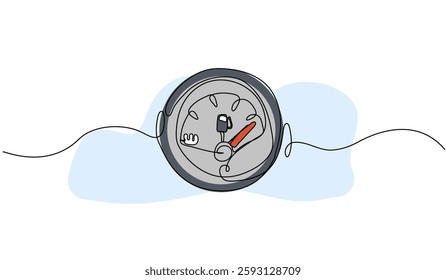 Vector illustration of fuel gauge indicator. Modern flat in continuous line style.