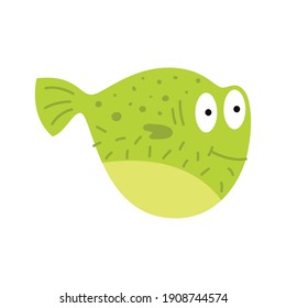 Vector illustration of a Fugu pufferfish , cartoon style.