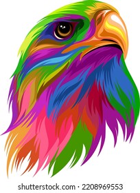 Vector illustration of full color eagle rainbow 