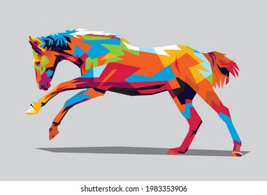 vector illustration of full color horse. suitable for t-shirt screen printing designs, printing posters, wall decorations. eps file