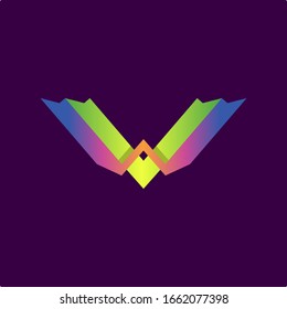 Vector illustration of a full color w letter logo. good for your logo business