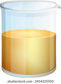 Vector illustration of a full glass beaker