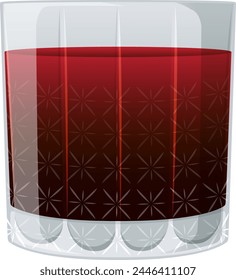 Ilustración vectorial de un vaso lleno de líquido rojo