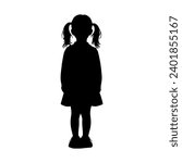Vector illustration. Full length silhouette of a child. Print sticker template.