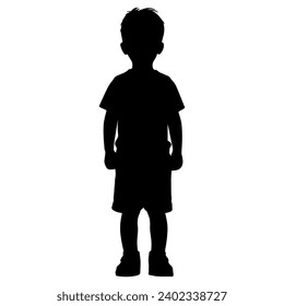 Vector illustration. Full length silhouette of a child. Print sticker template.
