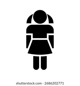 Vector illustration. Full length silhouette of a child. Print sticker template.