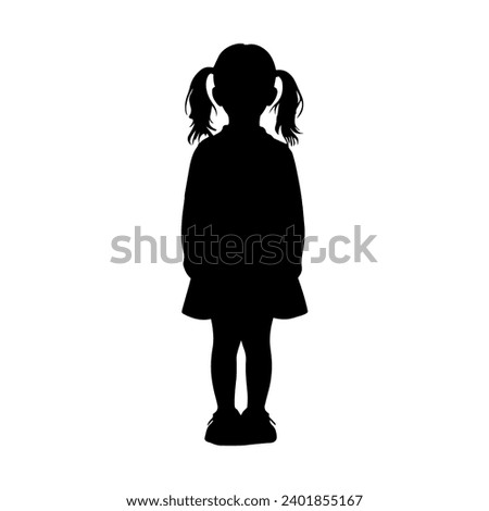 Vector illustration. Full length silhouette of a child. Print sticker template.