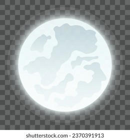 Vector illustration of full moon close up.