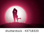 Vector illustration of full moon lovers. All elements are layered separately in vector file.