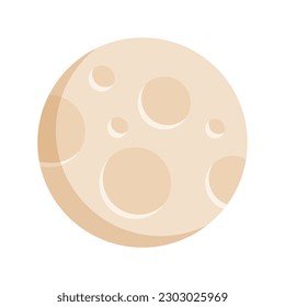Ilustración vectorial de la luna llena con cráteres lunares
