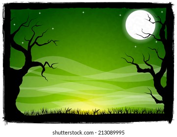 vector illustration of a full moon night