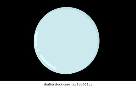 Vector illustration, full moon in the night sky, isolated Black background 