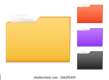 Vector illustration of full multicolored folder icons
