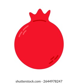 Vector illustration of a full pomegranate fruit, perfect for antioxidant superfood content, healthy product packaging, and diet promotions