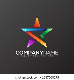 Vector illustration for a full-color star logo perfect for a company