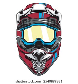 Vector Illustration of Fullface Helmet with Detailed Illustration 