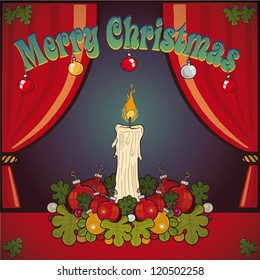 Vector illustration of fully editable Christmas candle