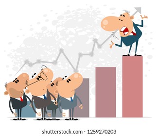 Vector illustration of a fun business presentation