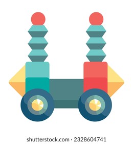 Vector illustration of a fun car wheel design icon isolated