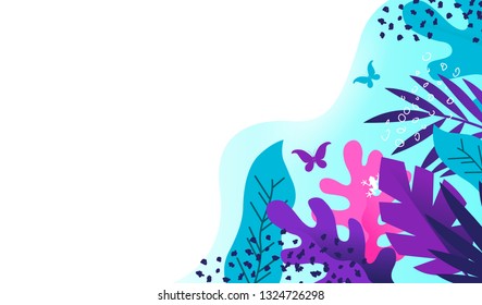 Vector illustration of fun and colourful plants and textures for background designs. 