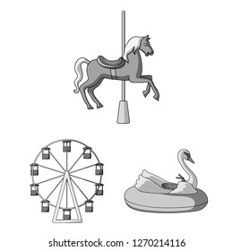 Vector illustration of fun and horse  icon. Collection of fun and circus vector icon for stock.