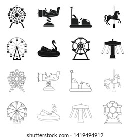 Vector illustration of fun and horse  icon. Set of fun and circus stock symbol for web.