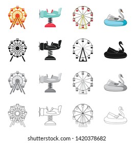 Vector illustration of fun and horse  icon. Set of fun and circus stock symbol for web.